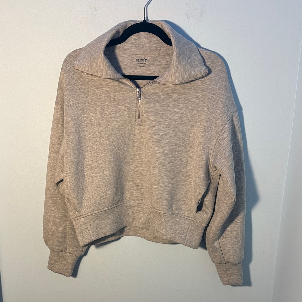 Old Navy Quarter-Zip Pullover Sweater Woman’s Grey Small